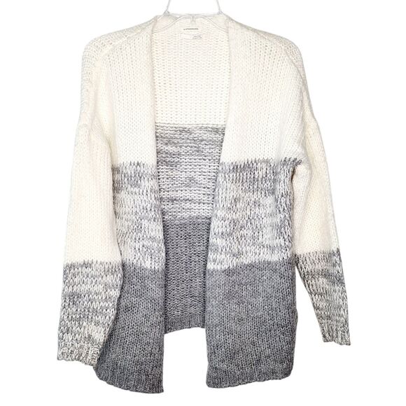 Anthropologie Vera Colorblock Fuzzy Open Front Long Cardigan Sweater Size XS - Picture 1 of 6